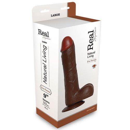 dildo REALISTIC VIBRATOR REAL RAPTURE BROWN 9"