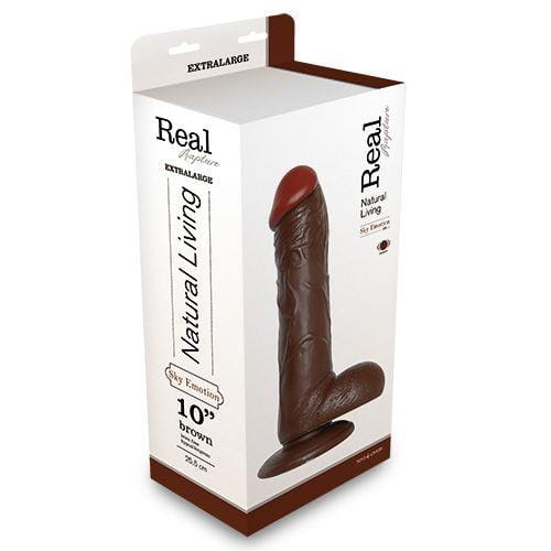 dildo REALISTIC VIBRATOR REAL RAPTURE BROWN 10"
