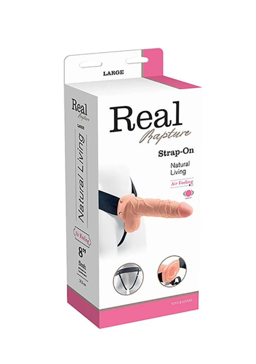 strap-on VIBRATORE STRAP ON CAVO REAL RAPTURE 8 FLESH WITH BALLS