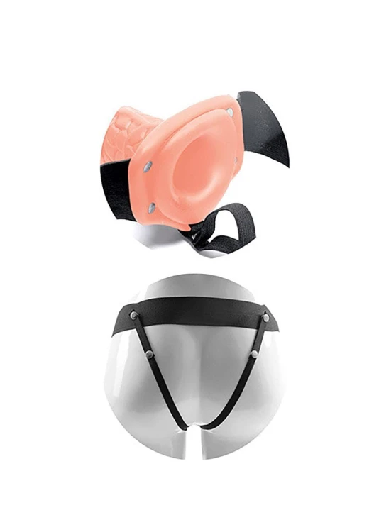 strap-on VIBRATORE STRAP ON CAVO REAL RAPTURE 8 FLESH WITH BALLS