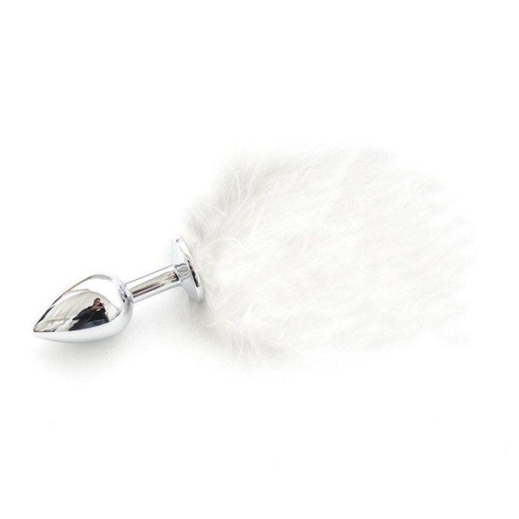 korek analny Plug anale Pon Tail Anal Plug bianco