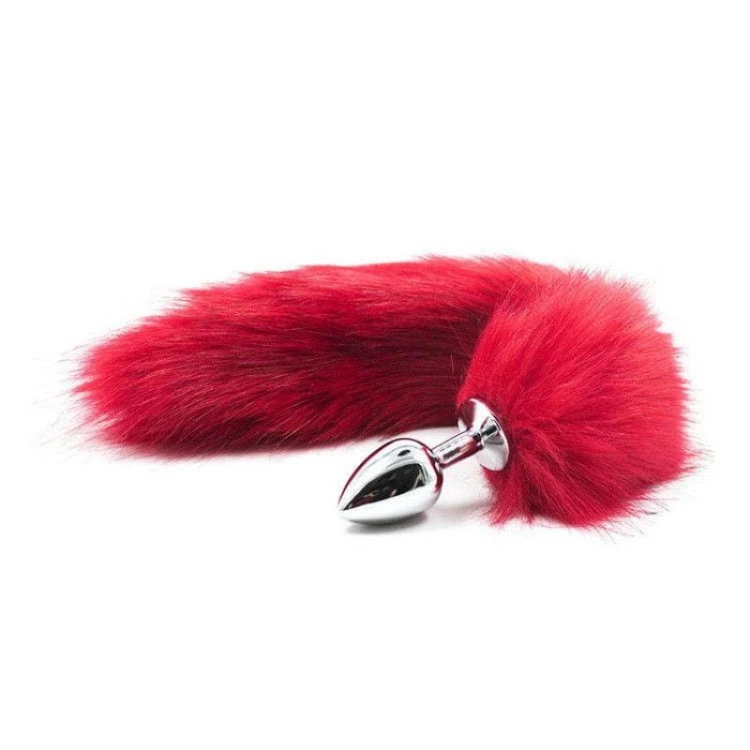 korek analny Plug anale con coda Long Fox Tail rossa