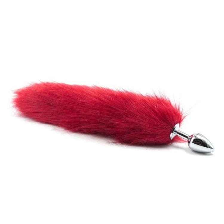 korek analny Plug anale con coda Long Fox Tail rossa