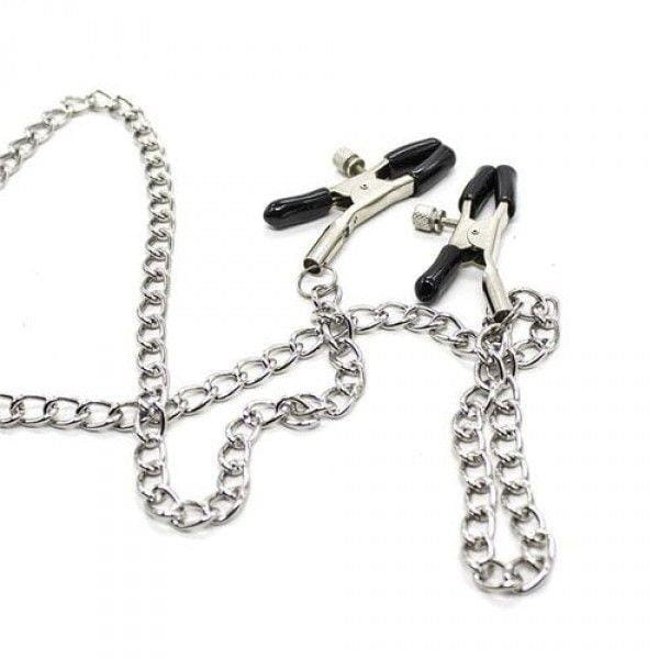 łańcuszek Penitence Man Nipples Clamps BLACK