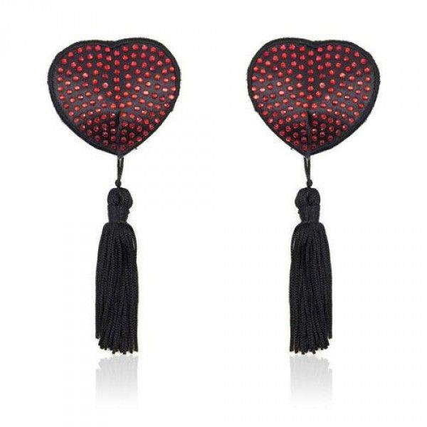 nasutniki Heart shine nipples tassels (rosso)