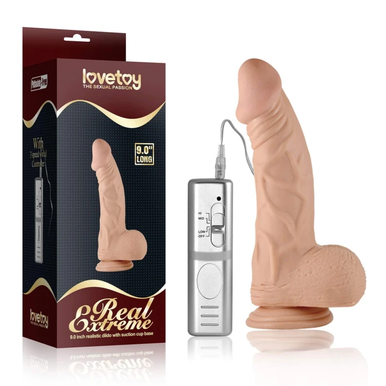 dildo 9"" Real Extreme Vibrating Flesh