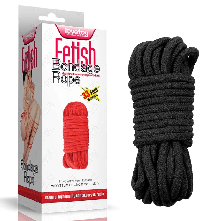 lina do krępowania Fetish Bondage Rope Black 10 m