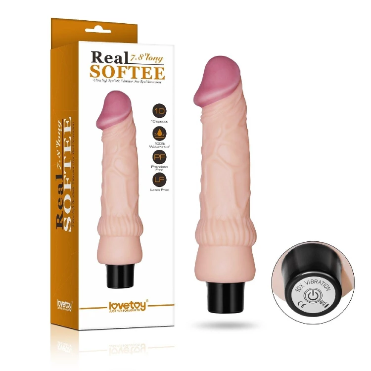 dildo 7.8"" REAL SOFTEE Vibrating