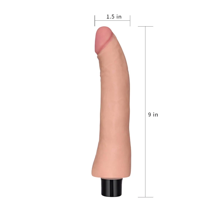 dildo 9"" REAL SOFTEE Vibrating