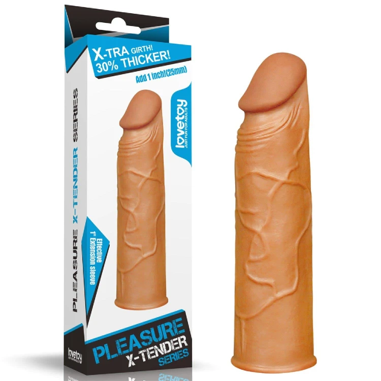 nakładka realistyczna Add 1"" Pleasure X Tender Penis Sleeve Brown