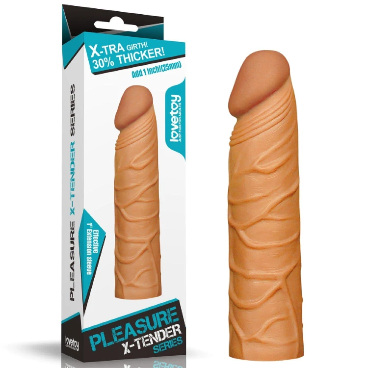 nakładka realistyczna Add 1"" Pleasure X Tender Penis Sleeve Brown