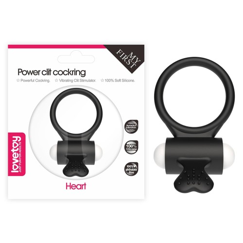 pierścień erekcyjny Power Clit Silicone Cockring Black