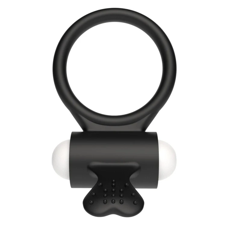 pierścień erekcyjny Power Clit Silicone Cockring Black