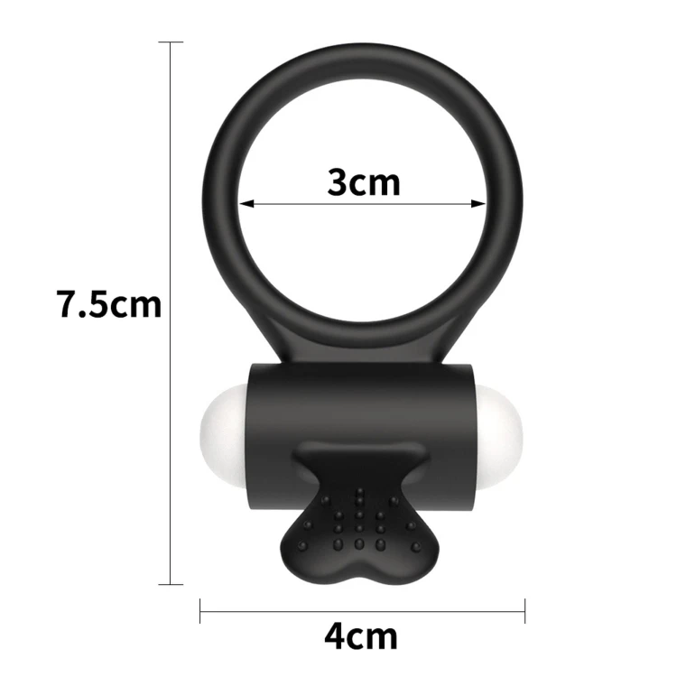 pierścień erekcyjny Power Clit Silicone Cockring Black