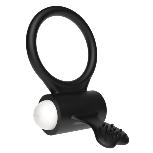 pierścień erekcyjny Power Clit Silicone Cockring Black