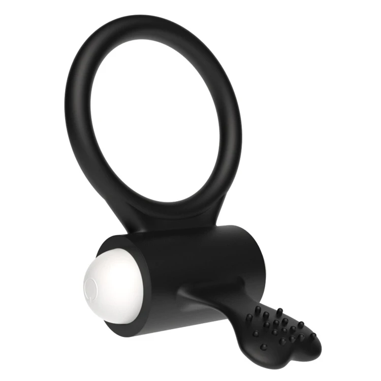 pierścień erekcyjny Power Clit Silicone Cockring Black