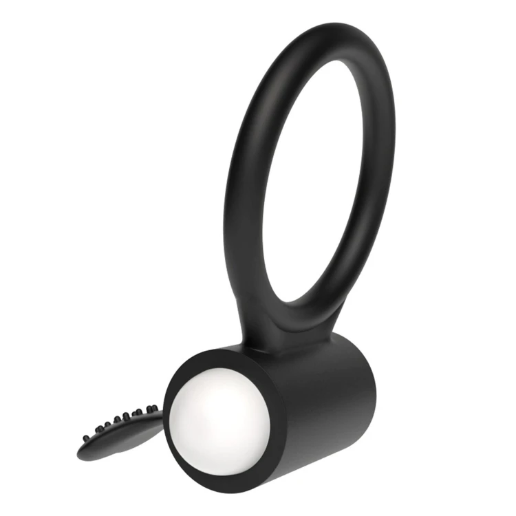 pierścień erekcyjny Power Clit Silicone Cockring Black
