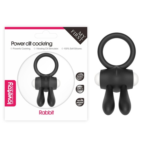 pierścień erekcyjny Power Clit Silicone Cockring Black