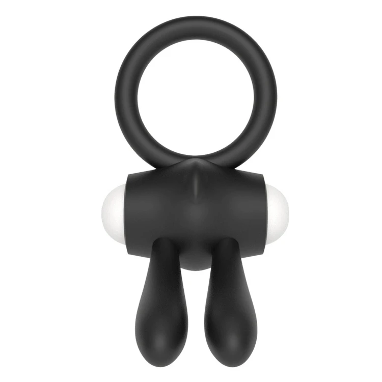 pierścień erekcyjny Power Clit Silicone Cockring Black