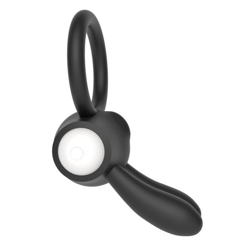 pierścień erekcyjny Power Clit Silicone Cockring Black