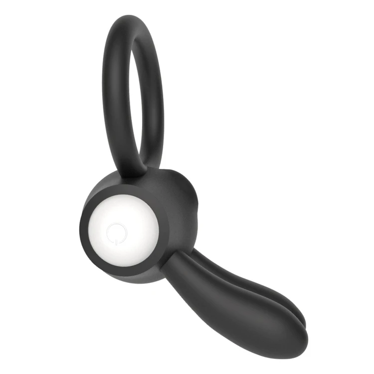pierścień erekcyjny Power Clit Silicone Cockring Black