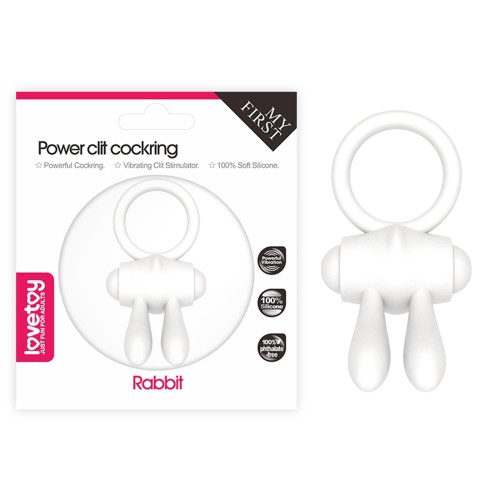 pierścień erekcyjny Power Clit Silicone Cockring White