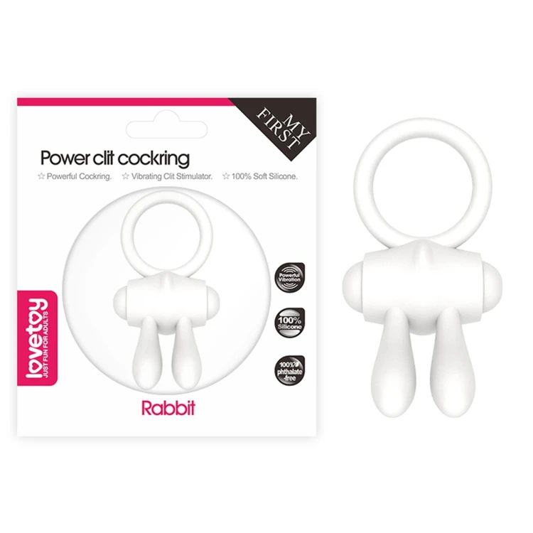 pierścień erekcyjny Power Clit Silicone Cockring White
