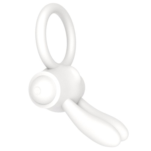 pierścień erekcyjny Power Clit Silicone Cockring White