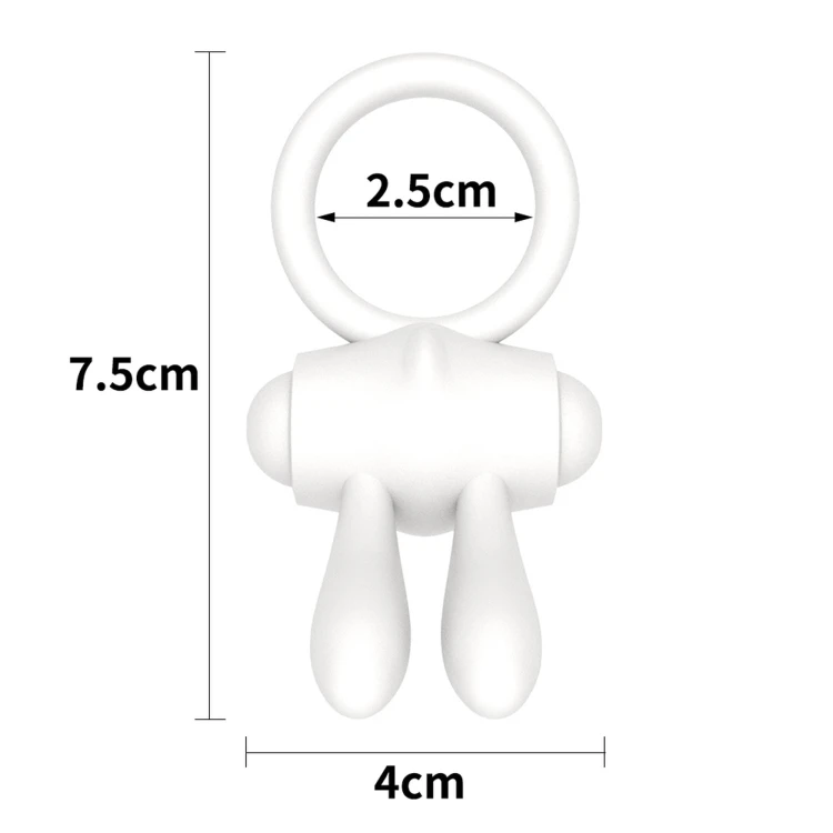 pierścień erekcyjny Power Clit Silicone Cockring White