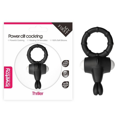pierścień erekcyjny Power Clit Silicone Cockring Black