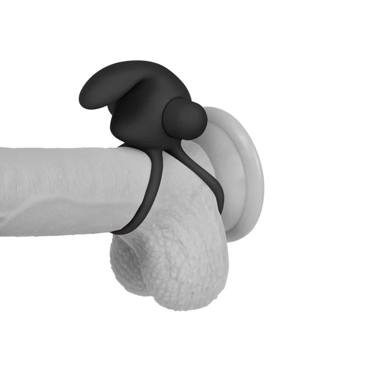 pierścień erekcyjny Power Clit Duo Silicone Cockring Black