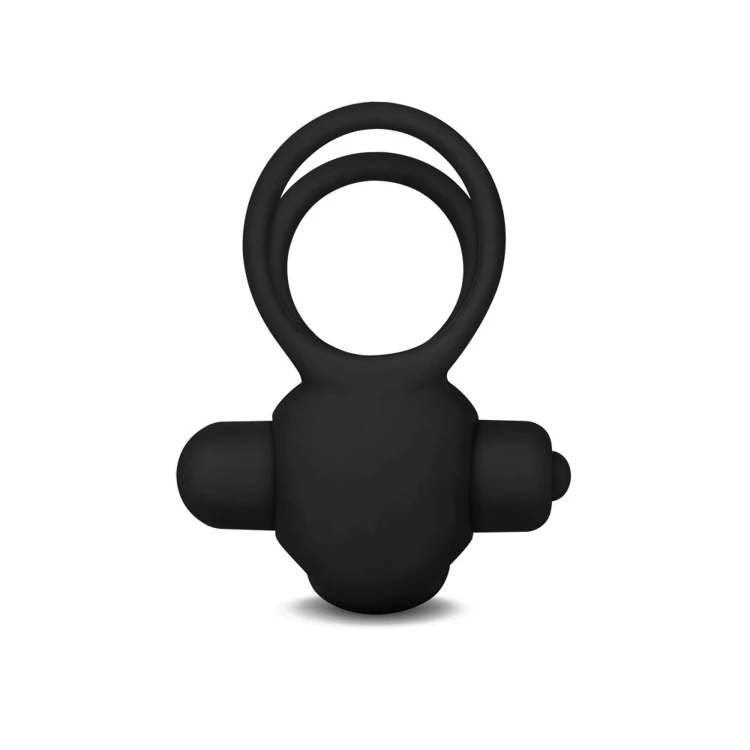 pierścień erekcyjny Power Clit Duo Silicone Cockring Black