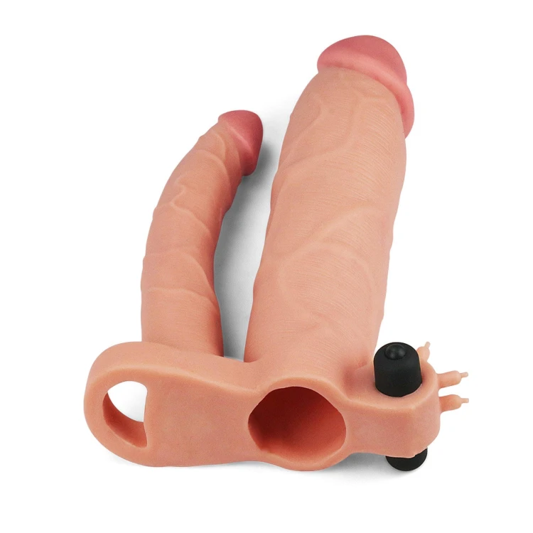 nakładka Add 3"" Pleasure X Tender Vibrating Double Penis Sleeve