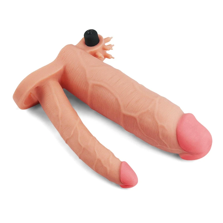 nakładka Add 3"" Pleasure X Tender Vibrating Double Penis Sleeve