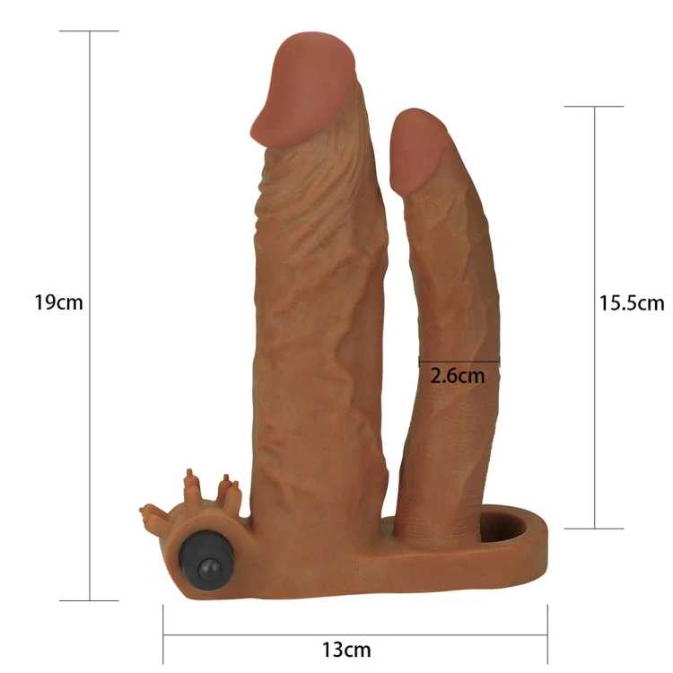 nakładka Add 2"" Pleasure X Tender Vibrating Double Penis Sleeve