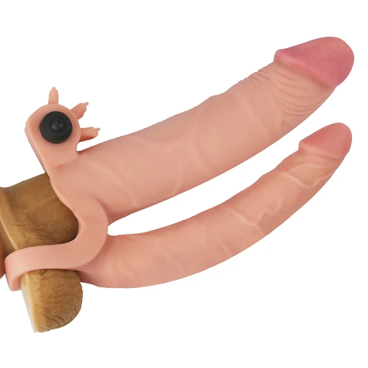 nakładka Add 1"" Pleasure X Tender Vibrating Double Penis Sleeve