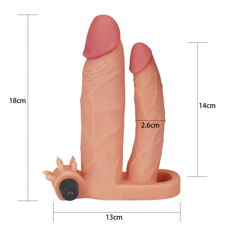 nakładka Add 1"" Pleasure X Tender Vibrating Double Penis Sleeve