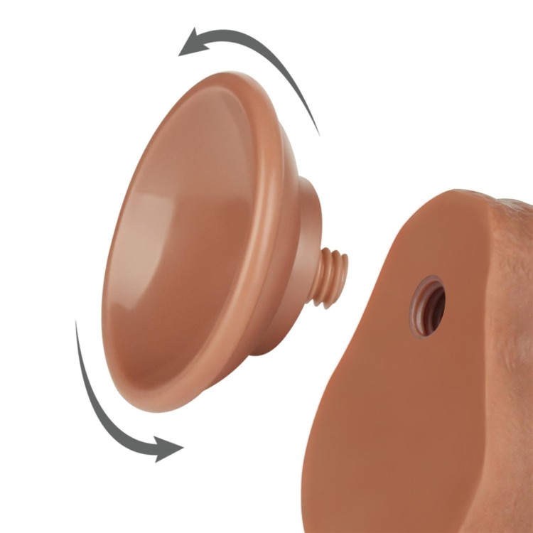 dildo 7'' Sliding Skin Dual Layer Dong Brown