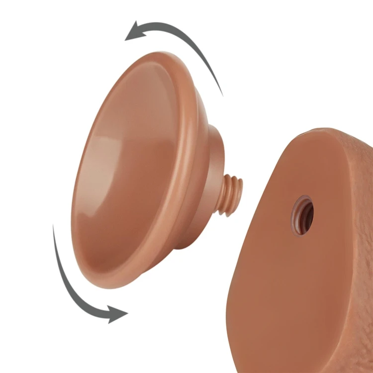 dildo 7.5'' Sliding Skin Dual Layer Dong Brown