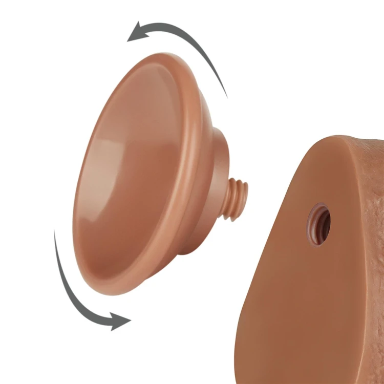 dildo 8.5'' Sliding Skin Dual Layer Dong Brown