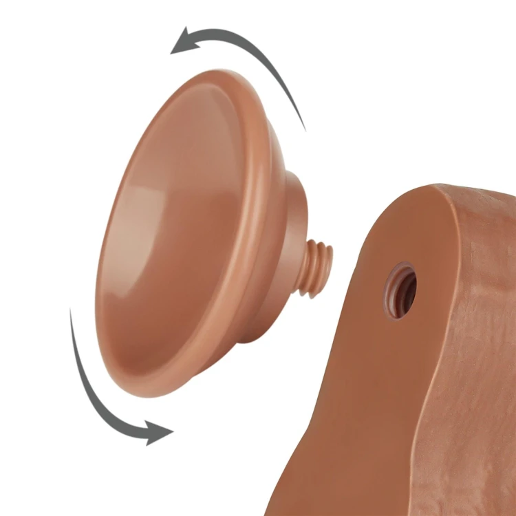 dildo 8.5'' Sliding Skin Dual Layer Dong Brown