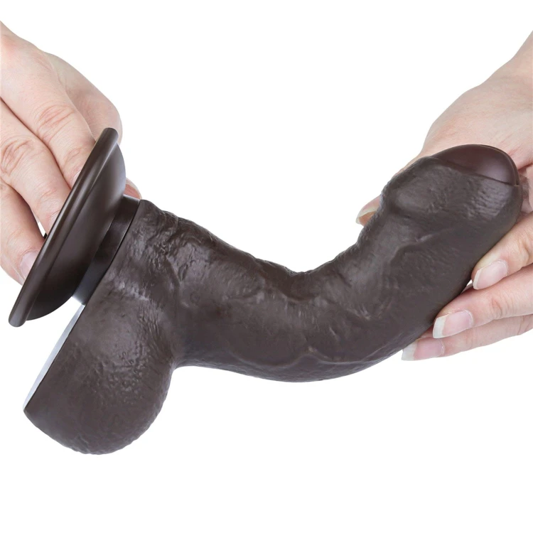 dildo 7'' Sliding Skin Dual Layer Dong Black