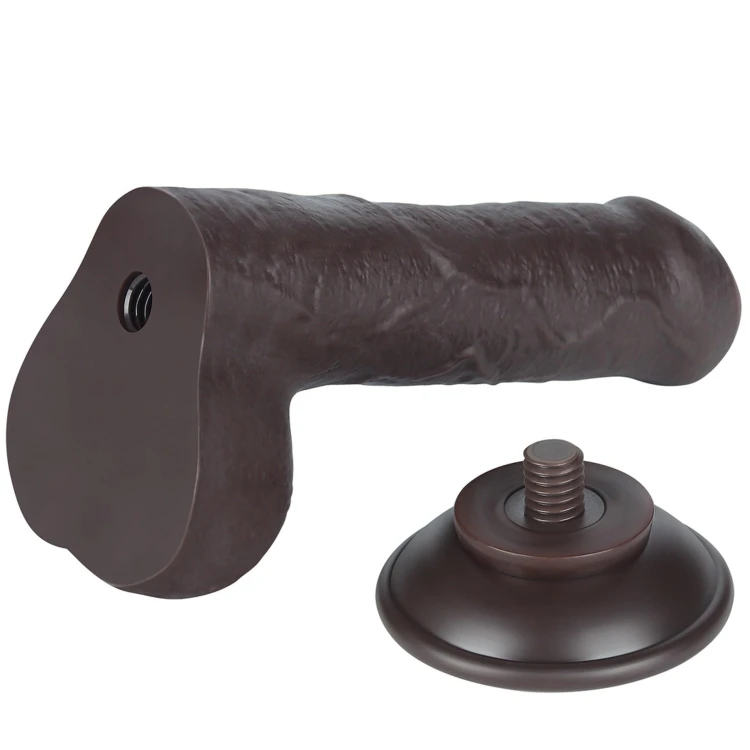 dildo 7'' Sliding Skin Dual Layer Dong Black