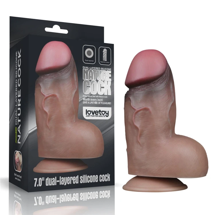 dildo 7.0'' Dual Layered Platinum Silicone Cock