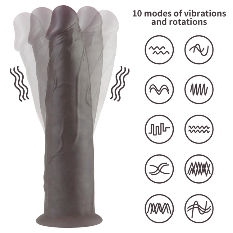 dildo 9.0'' Dual Layered Platinum Silicone Rotator