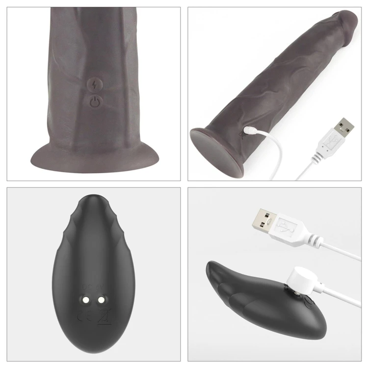 dildo 9.0'' Dual Layered Platinum Silicone Rotator