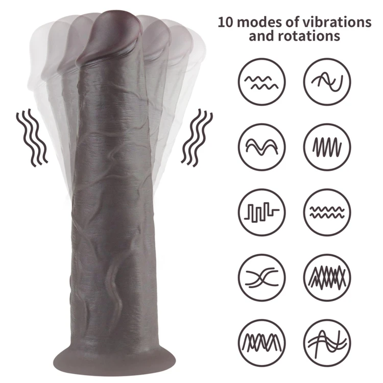 dildo 8.0'' Dual Layered Platinum Silicone Rotator
