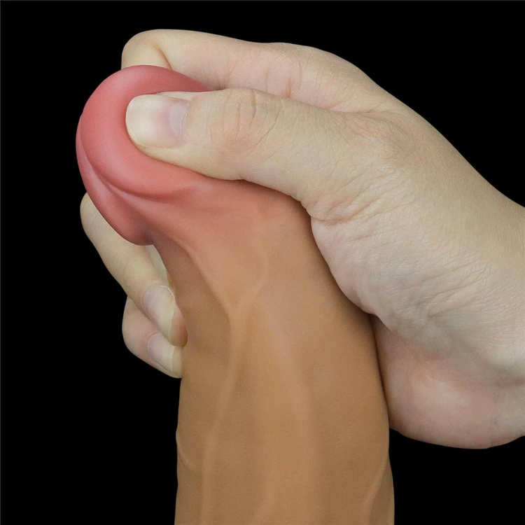 dildo 9.0'' Dual Layered Platinum Silicone Rotator