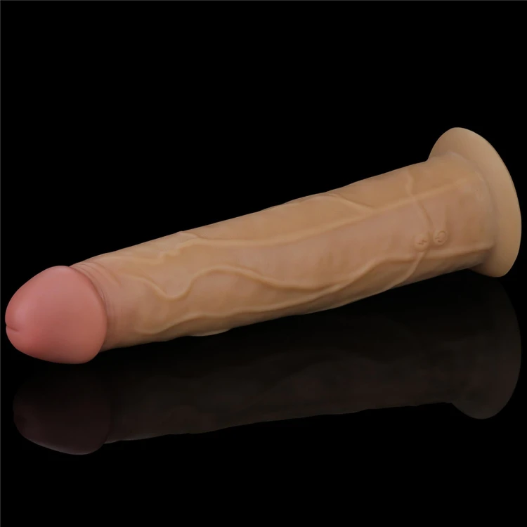 dildo 9.0'' Dual Layered Platinum Silicone Rotator