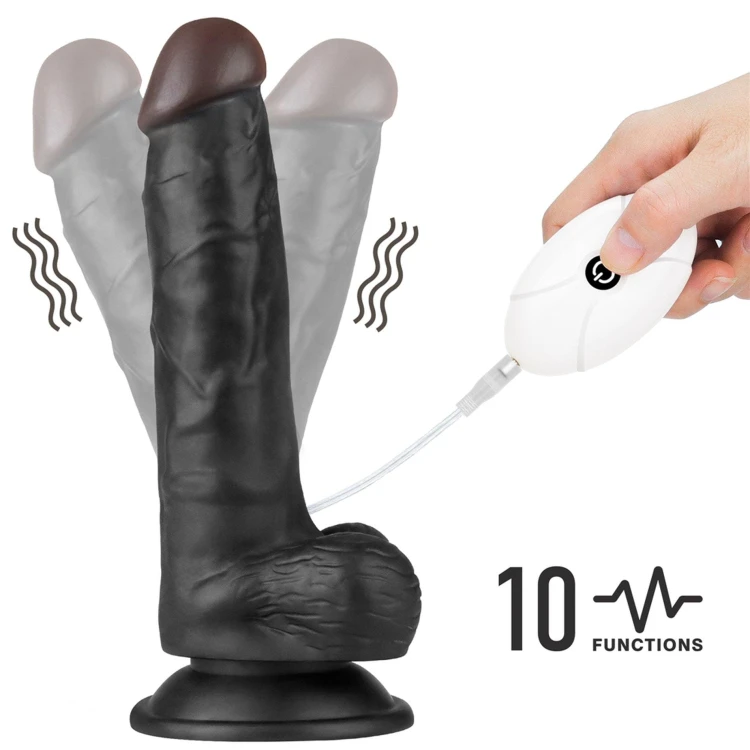 dildo Vibrating Easy Strapon Set 7.5'' Black